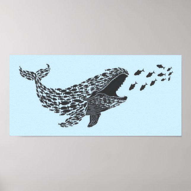 Affiche Baleine silhouette (Devant)