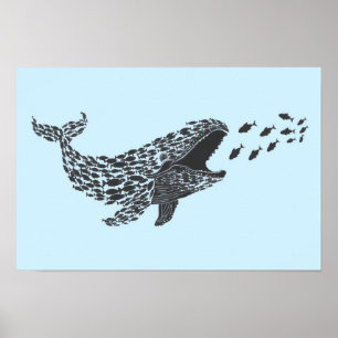 Affiche Baleine Silhouette