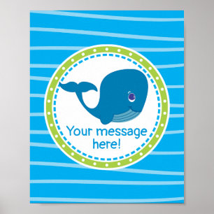 Affiche Baleine sous la mer Anniversaire