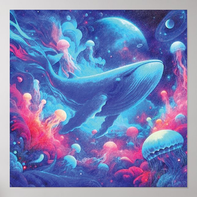 Affiche Baleine Voyageuse de l'Océan Céleste : Voyage Cosm (Devant)