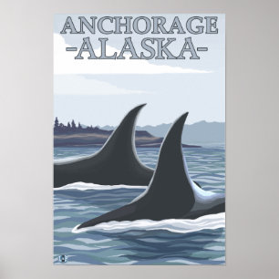 Affiche Baleines #1 - Anchorage, Alaska d'orque