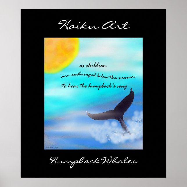 Affiche Baleines à bosse Haiku Art (Devant)