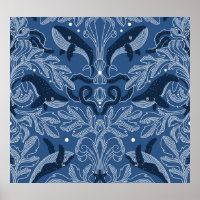 Baleines nautiques, motif de texture damassée.