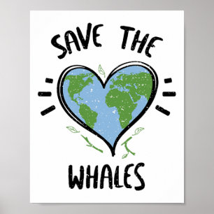 Affiche Baleines Sauver Les Baleines Jour De La Terre Dit