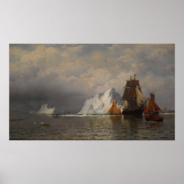 Affiche Baleiniers et bateaux de pêche près de la côte de  (Devant)