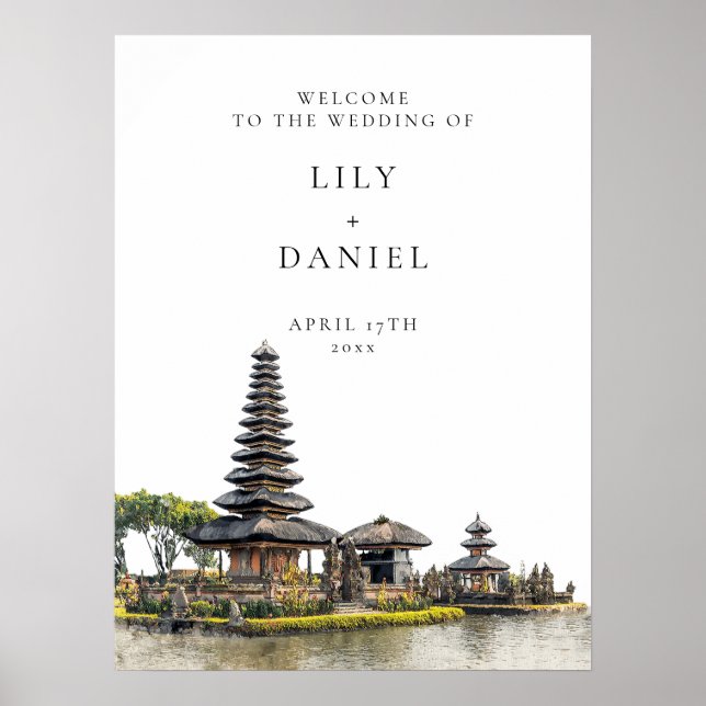 Affiche Bali Destination Wedding Welcome Sign (Devant)
