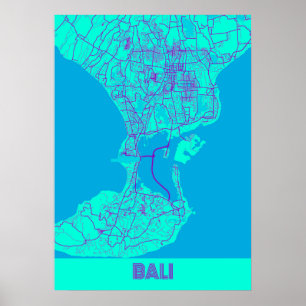 Affiche Bali - Indonésie Galaxy City Map
