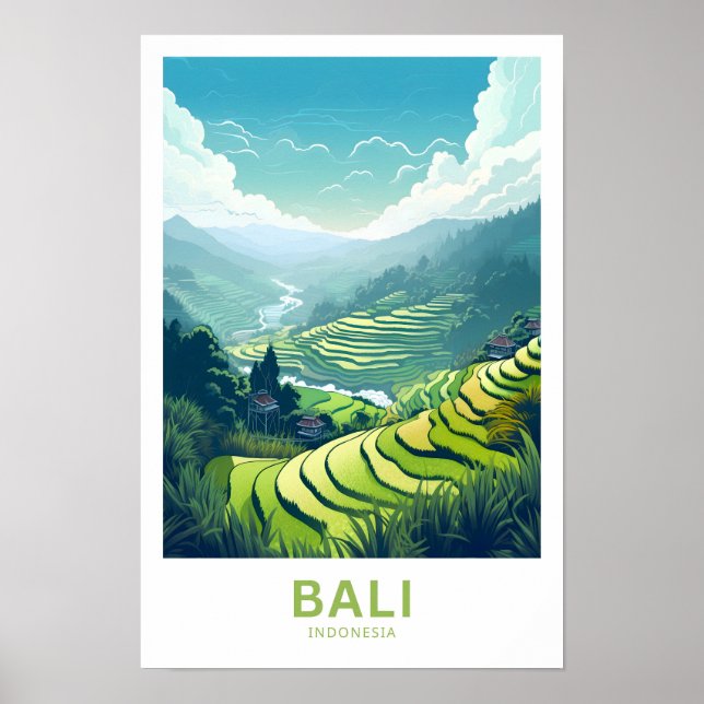 Affiche Bali Indonésie Imprimer les voyages (Devant)