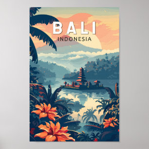 Affiche Bali Indonésie Travel Art Vintage