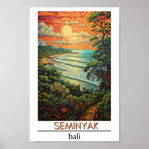 Affiche Bali Indonésie Travel Seminyak