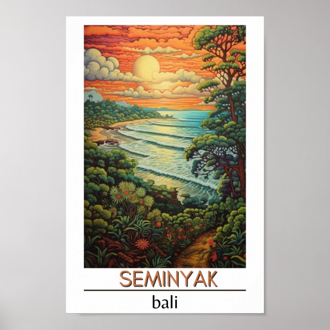 Affiche Bali Indonésie Travel Seminyak (Devant)