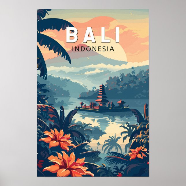 Affiche Bali Indonésie Voyage Art Vintage (Devant)