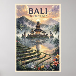 Affiche Bali Indonésie Voyage Vintage