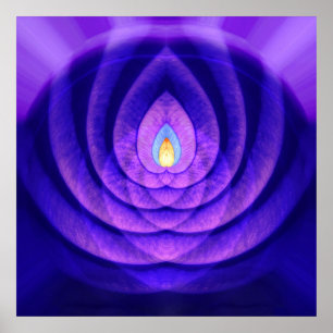 Affiche Balise d'esprit dans pourpre et bleu