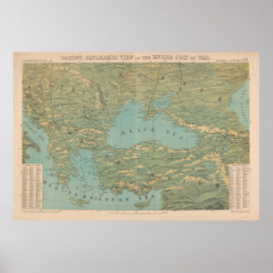Affiche Balkans Vintages, Turquie et mer Noire (1854)
