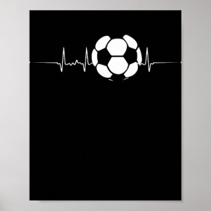 Affiche Ball de football battement de coeur