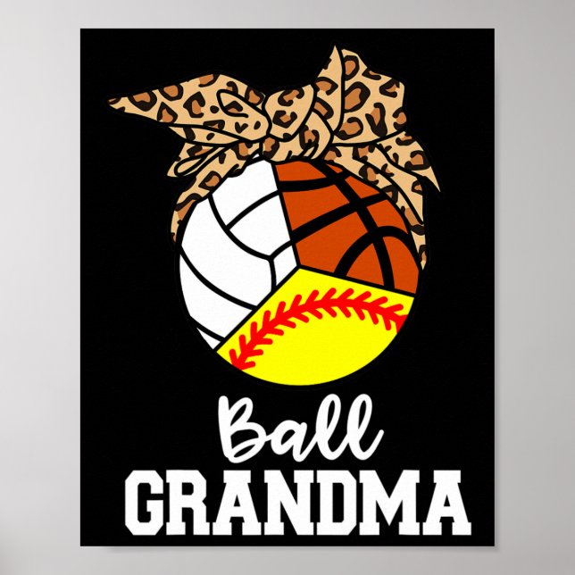 Affiche Ball Grand-mère Softball Volley-ball Leopar (Devant)
