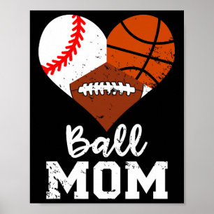 Affiche Ball Maman Fun Baseball Football Football Basketba