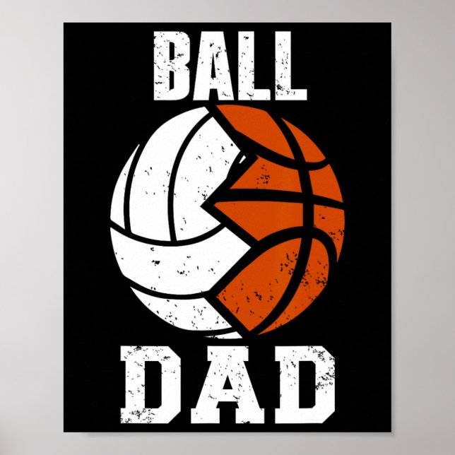 Affiche Ball Papa Fun Volleyball Basket Papa (Devant)