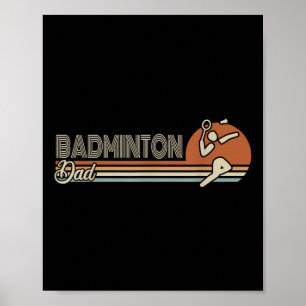Affiche Ball Sport Navette Sport Retro Badminton Papa Homm
