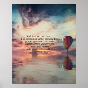 Affiche Balle à air chaud inspirant verset biblique de foi