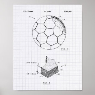Affiche Balle de Football 1996 Art Brevet - Poivre Lined