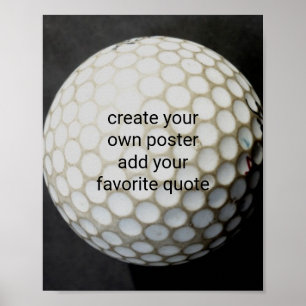 Affiche balle de golf ajouter votre propre soumission mur
