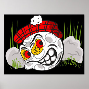 Affiche Balle de Golf Cachée, Sport Drôle