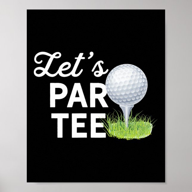 Affiche Balle de golf Par Tee avec épingle de tee drôle Cl (Devant)