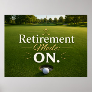 Affiche Balle de golf sur green pour la retraite de golfeu