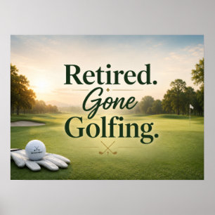 Affiche Balle de golf sur green pour la retraite de golfeu