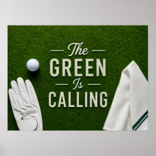 Affiche Balle de golf sur le green pour golfeur