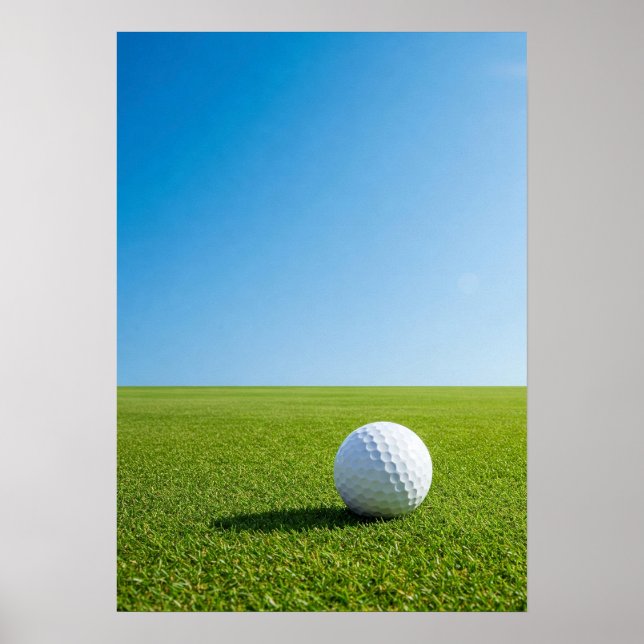 Affiche Balle de Golf sur un Parcours Ensoleillé (Devant)