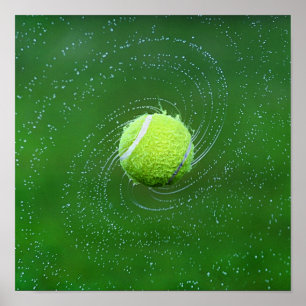 Affiche Balle de tennis jaune personnalisée