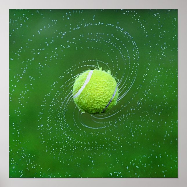 Affiche Balle de tennis jaune personnalisée (Devant)