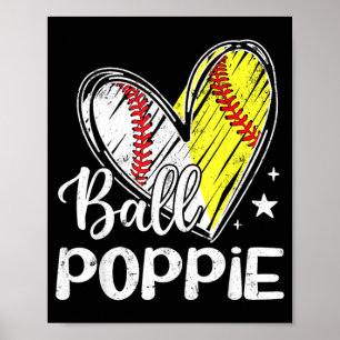 Affiche Balle par balle cœur baseball softball