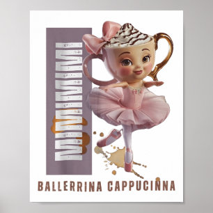 Affiche Ballerina Cappuccino Italien Brainrot Mème Humour