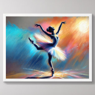 Affiche Ballerina Dancer Pastel Dessin coloré
