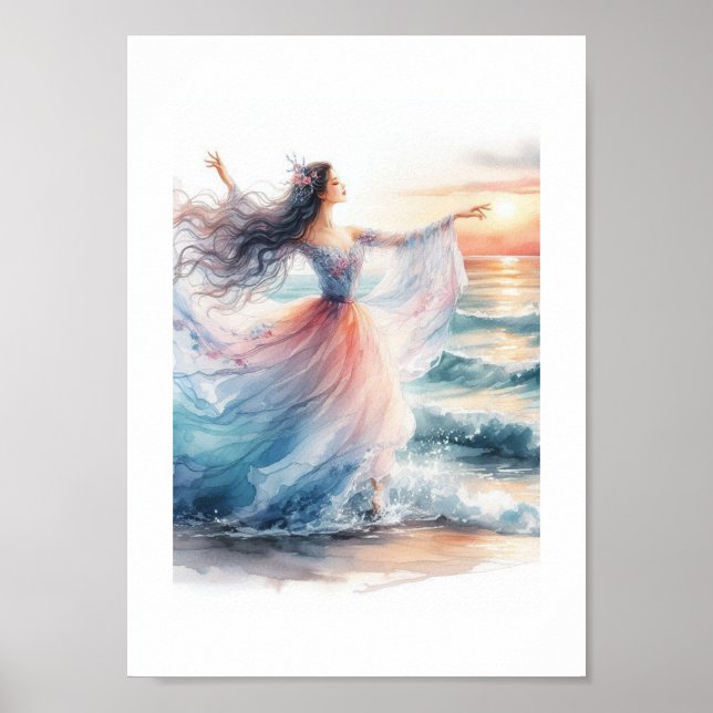 Affiche Ballerina Dancing on the Ocean (Devant)