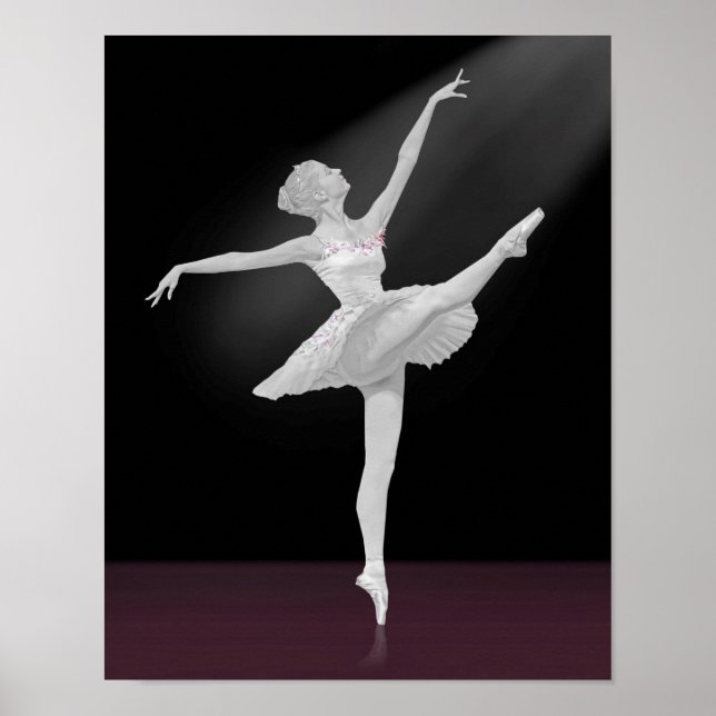 Affiche Ballerina en argent et noir (Devant)
