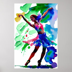 AFFICHE BALLERINA EN PÉTROLE DE NEON