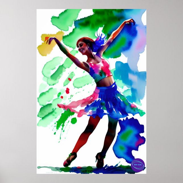 AFFICHE BALLERINA EN PÉTROLE DE NEON (Devant)