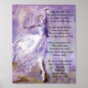 Affiche Ballerina en violet avec poésie