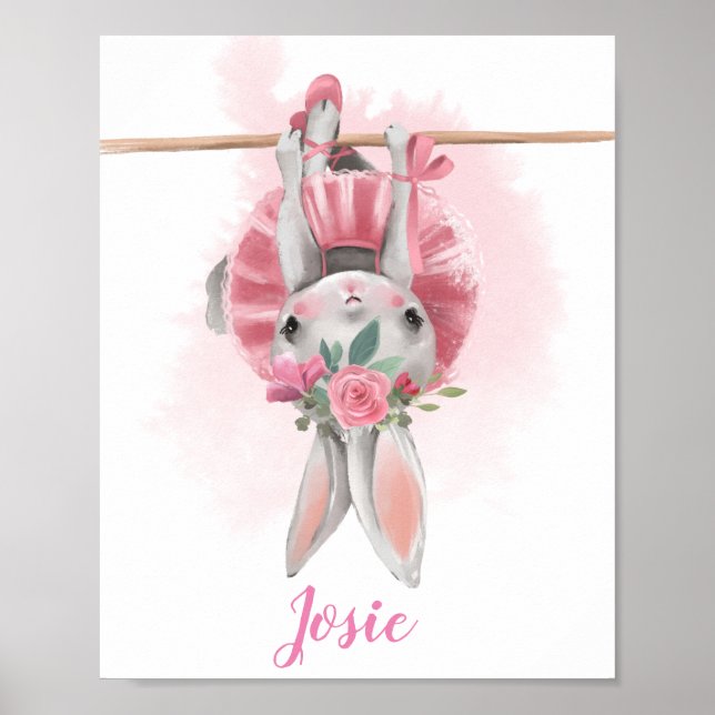 Affiche Ballerina Floral Bunny Print (Devant)
