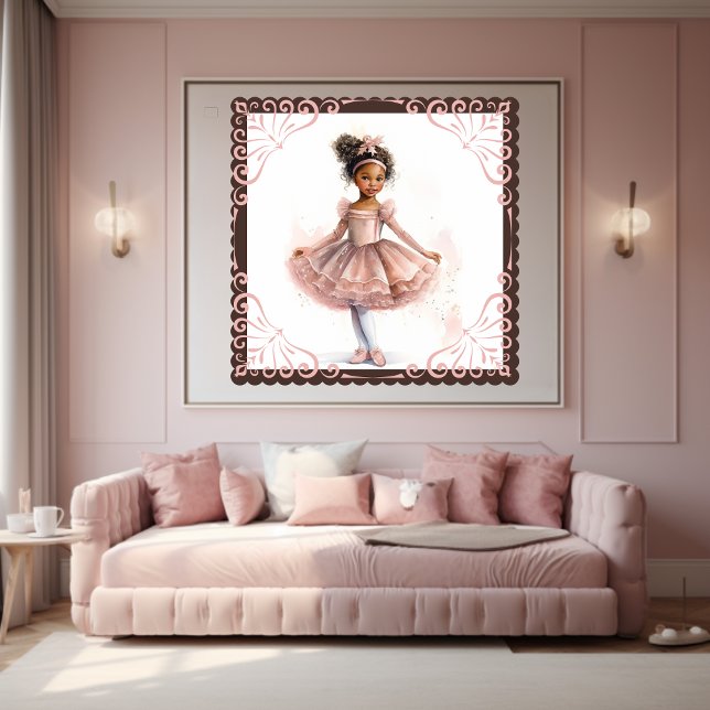 Affiche Ballerina noire, Tutu Rose, Barrette Ivy Rose (Créateur téléchargé)