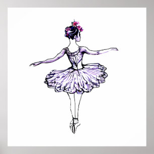 Affiche Ballerina Silhouette