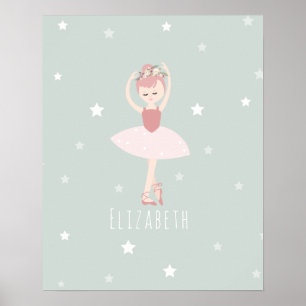 Affiche Ballerina Stars Baby Girl Nursery