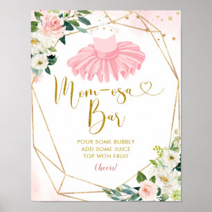 Affiche Ballerina Tutu Baby shower Mère-osa Bar Sign