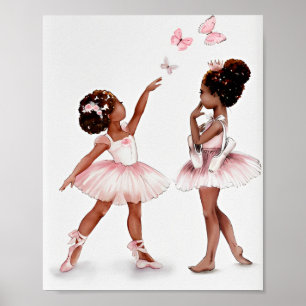 Affiche Ballerine afro minimaliste moderne illustrer