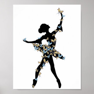 Affiche Ballerine de danse aquarelle